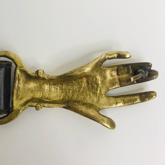 VNTG 70s Brass Belt Clasping Hands Georges Mailian - Picture 5 of 16